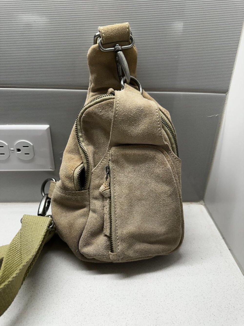 Free People Hudson Suede Sling Bag with Organizer Pockets